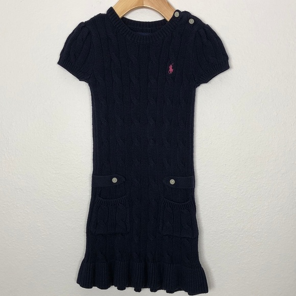 girls navy sweater dress